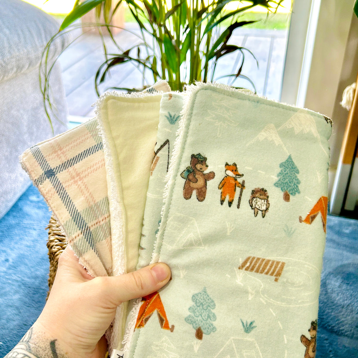 Forest Animals - Cotton Towelling Burp Cloths