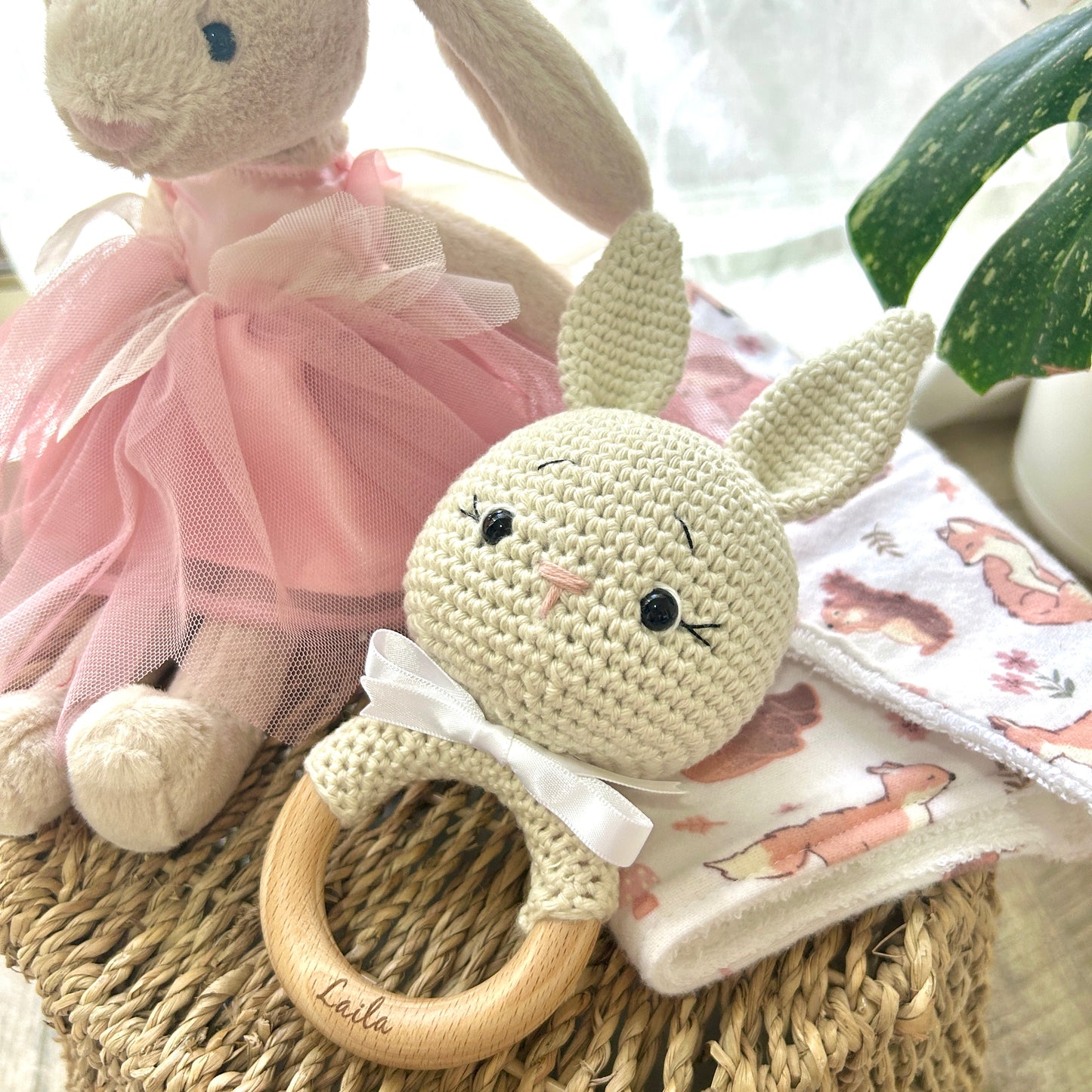 PERSONALISED Engraved Name - Crochet Rattles