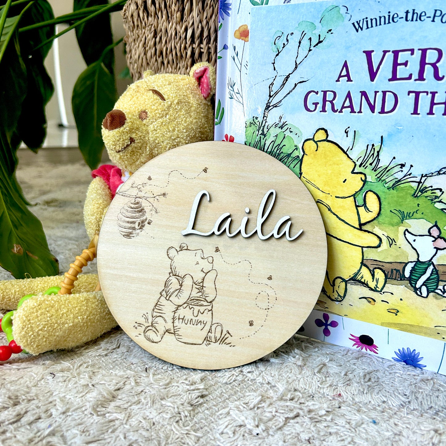 Winnie The Pooh - Birth Announcment Plauqe