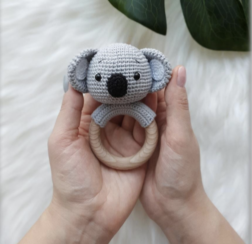 PERSONALISED Engraved Name - Crochet Rattles