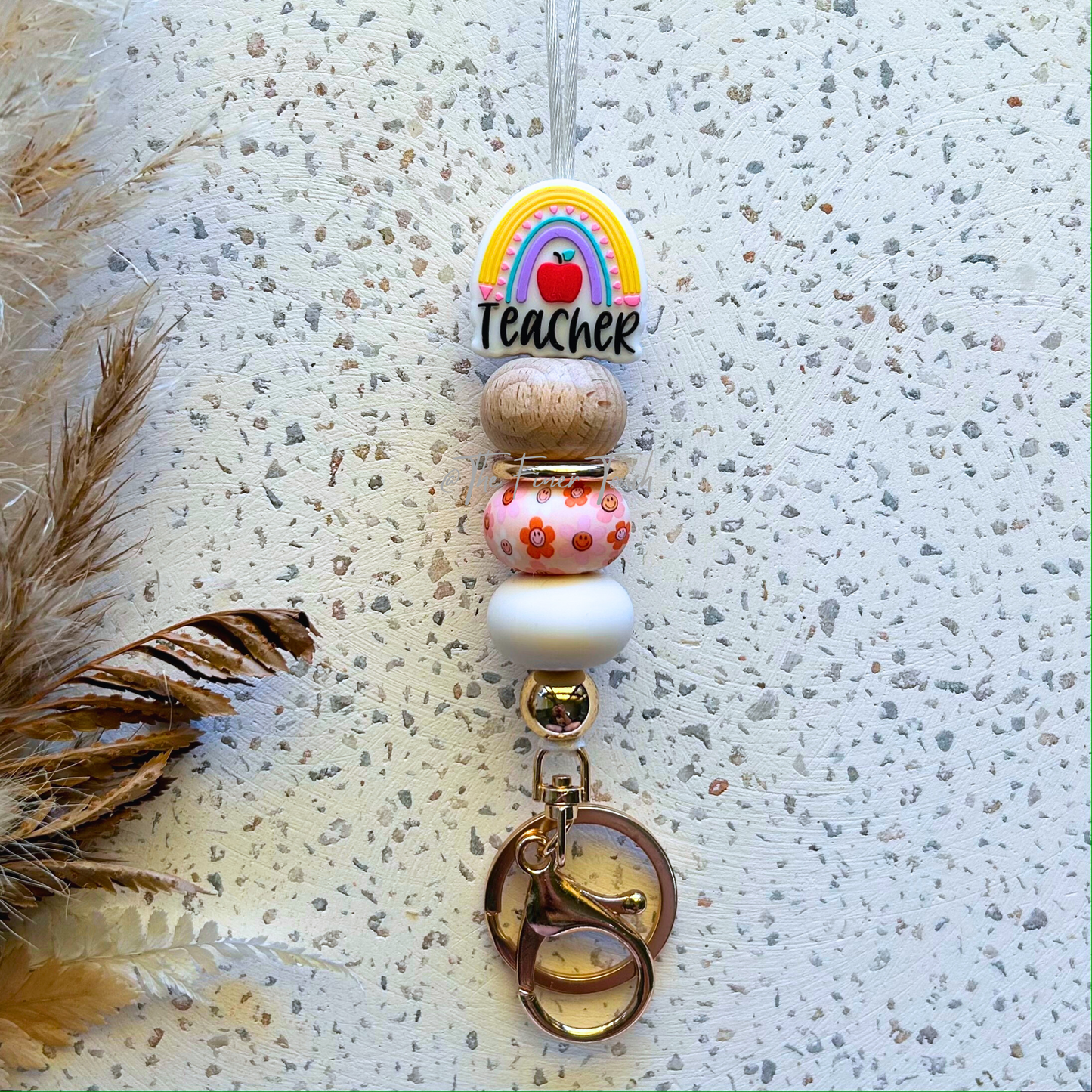 Teacher Pencil Rainbow I Retro Daisys - Lanyard
