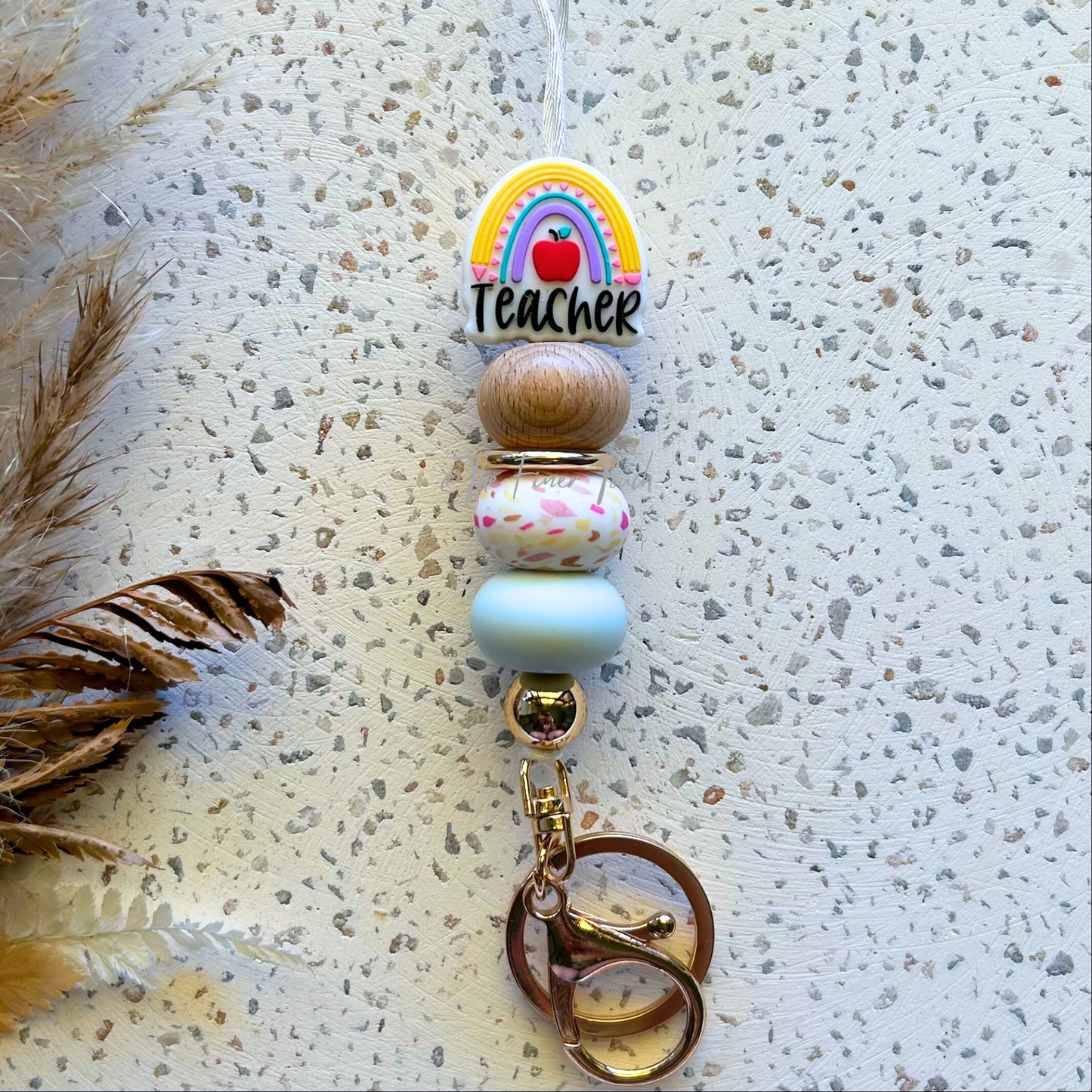 Teacher Pencil Rainbow I Terrazzo - Lanyard
