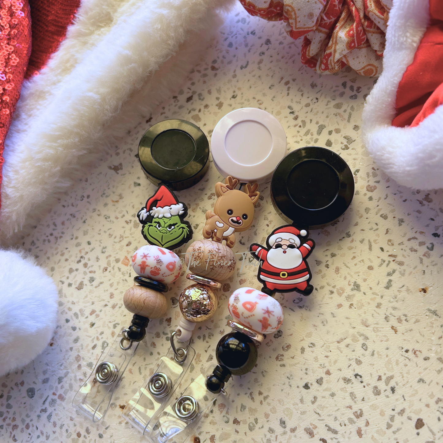 Christmas Themed - Beaded Badge Reels