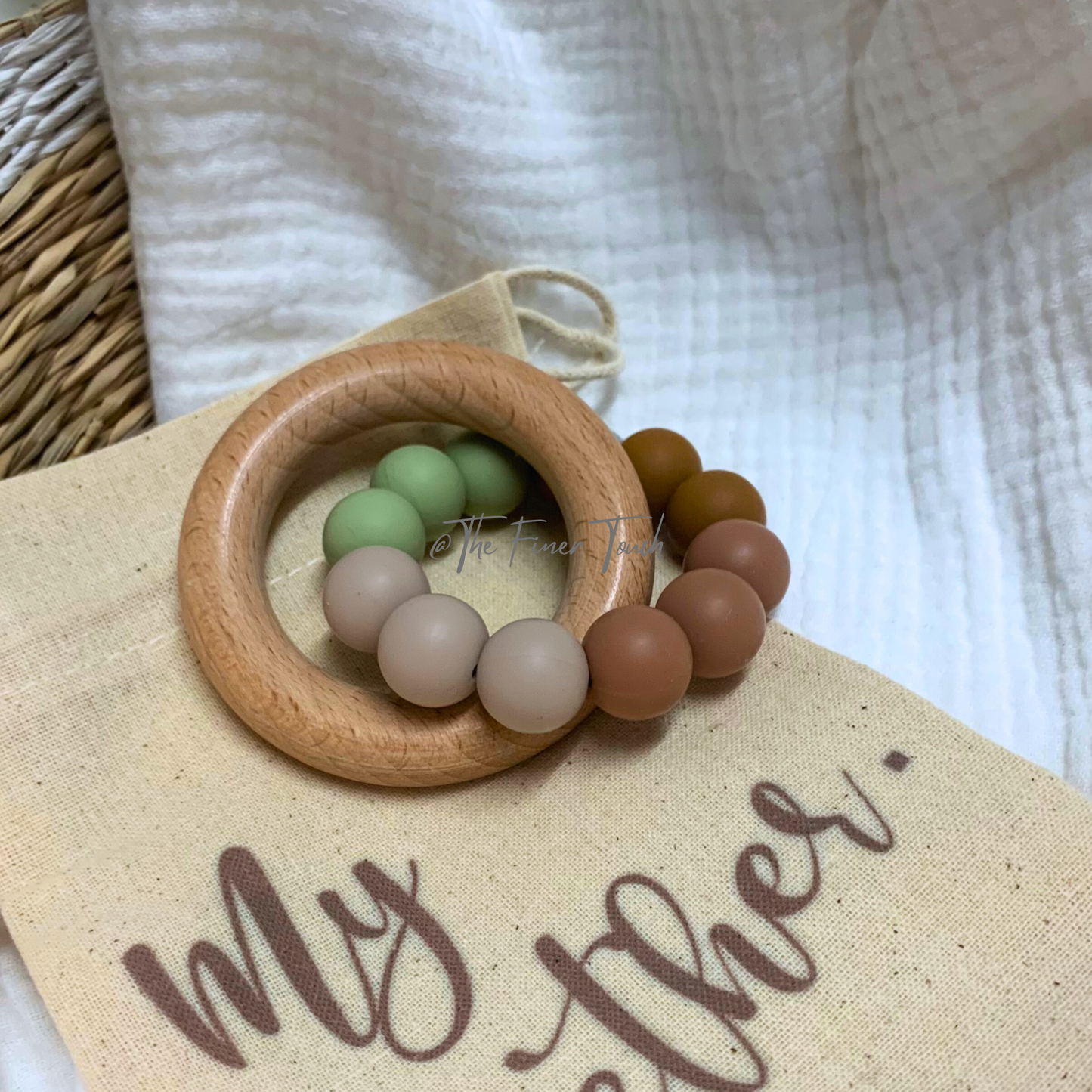 DUO Silicone & Beech Wood Teether