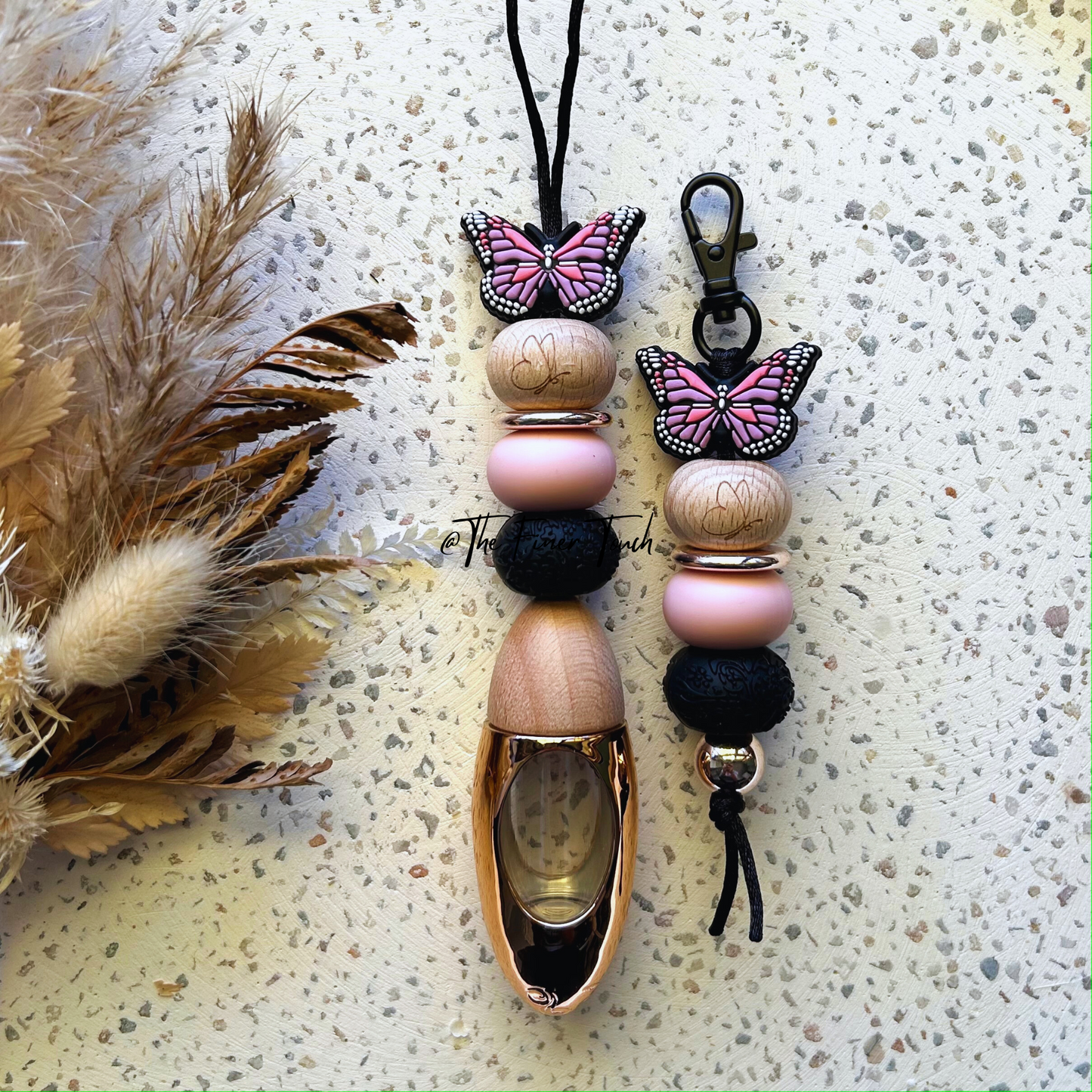 Pink & Mauve Butterfly - Diffuser & Keychain Matching Set