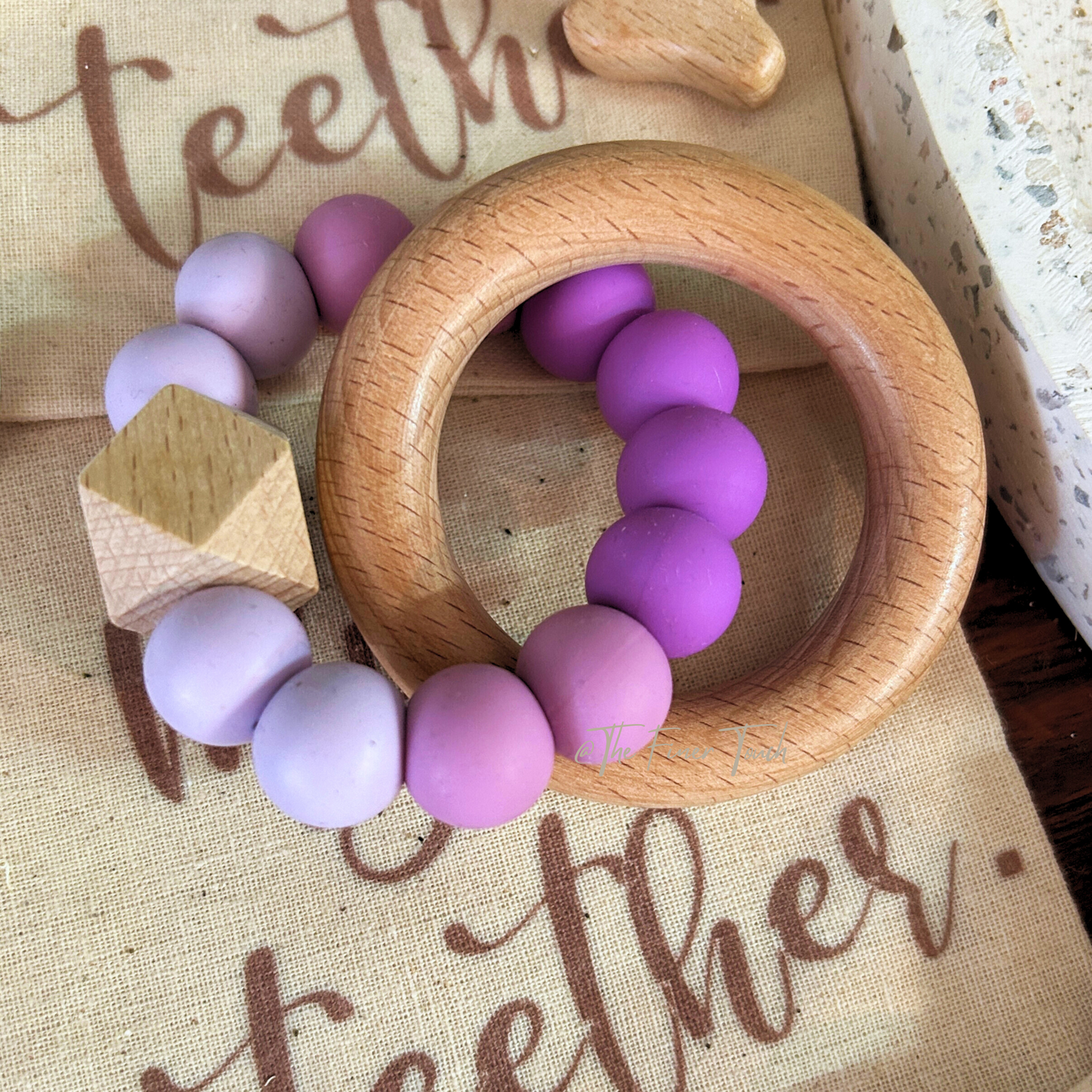 Hexagon Featured - DUO Silicone & Beech Wood Teether