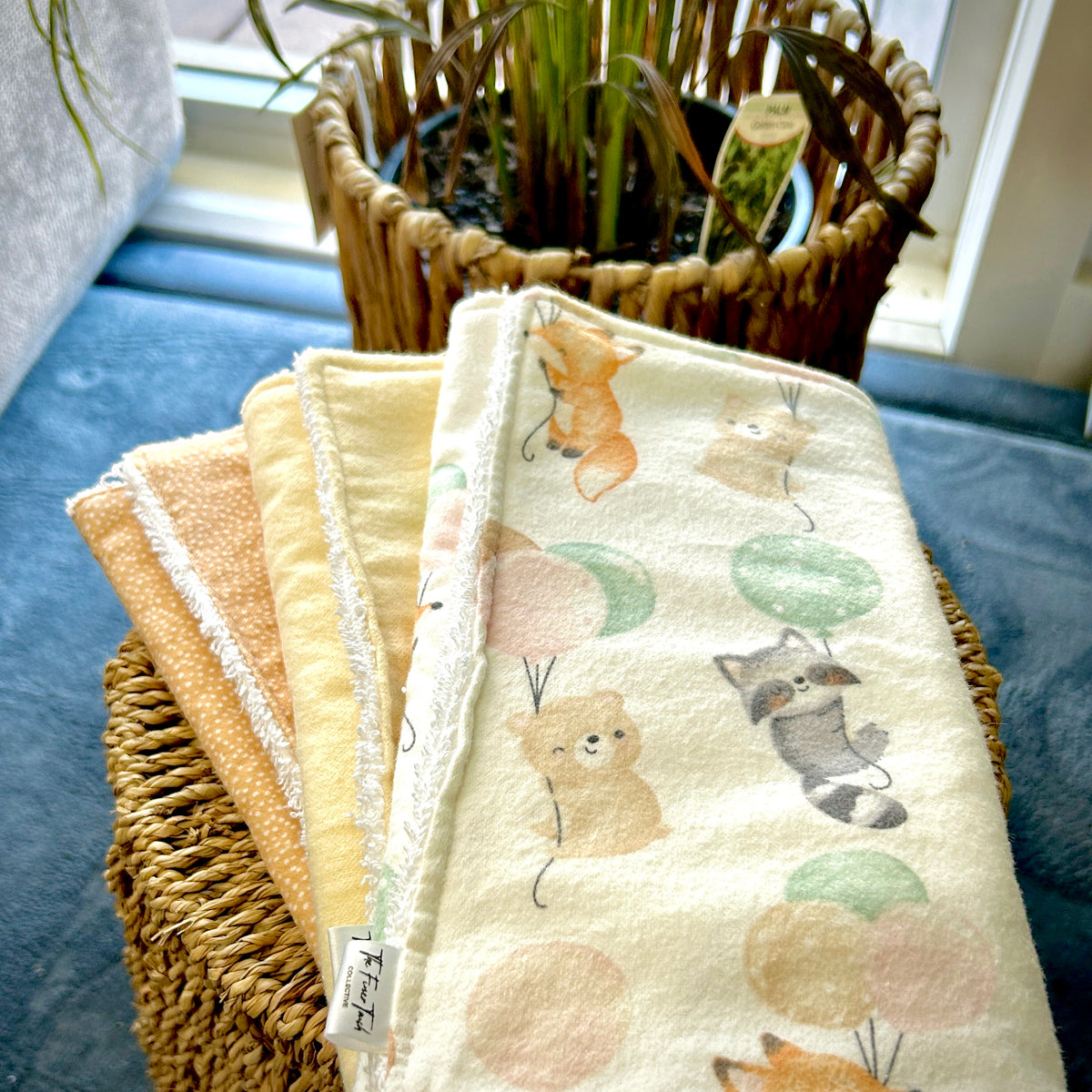 Balloon Animals - Cotton Towelling Burp Cloths