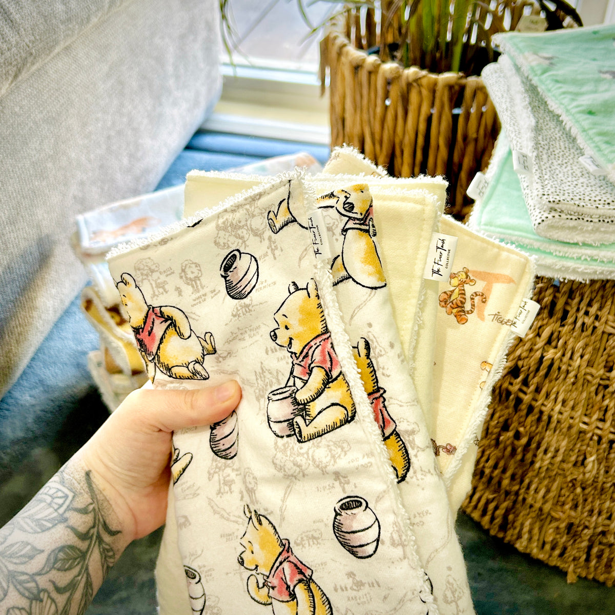 Winnie the Pooh, Set #1 - Cotton Towelling Burp cloths