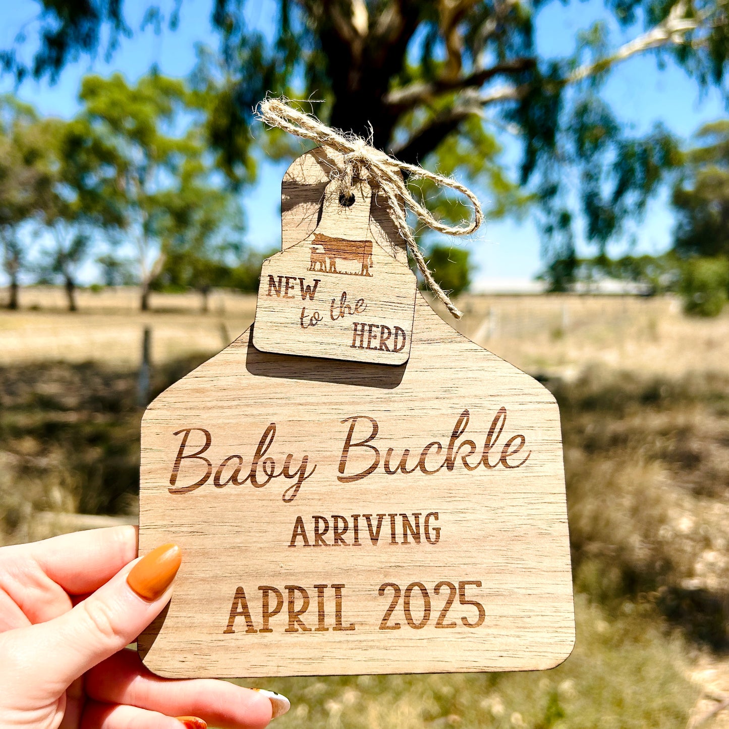 'New to Herd' -Baby Announcement Plaque