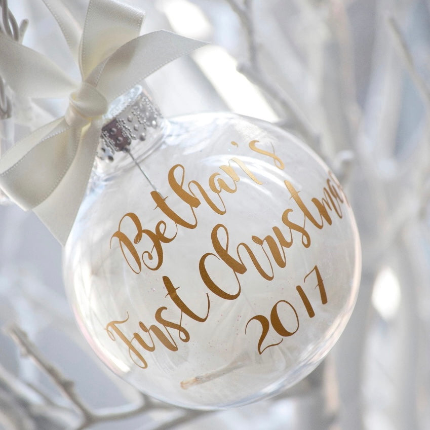 White Feather Filled Baubles