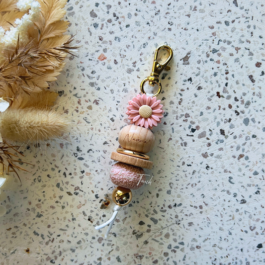 Pink Daisy ' Nanna'- Keychain