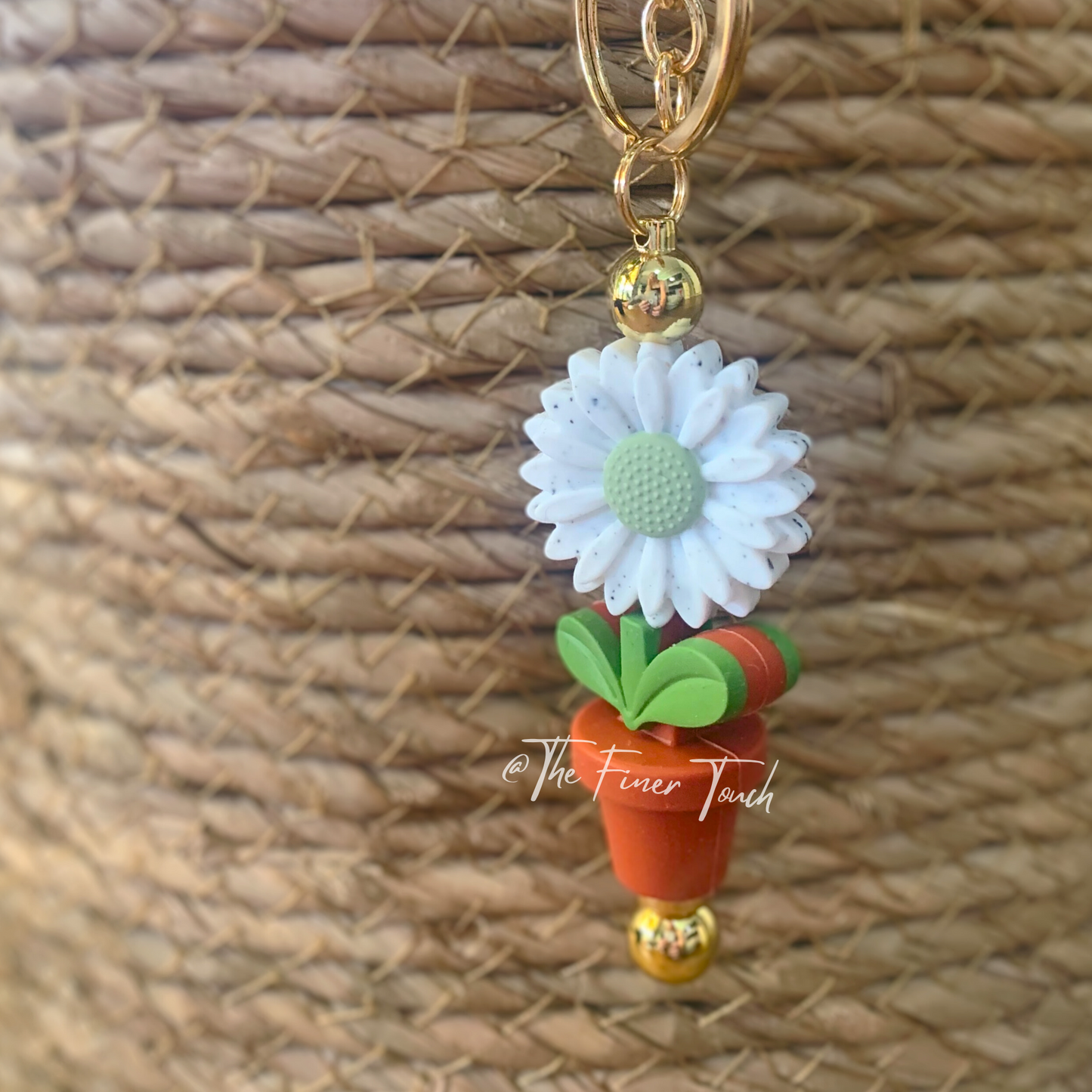 Speckled flower Pot Plant - key chain