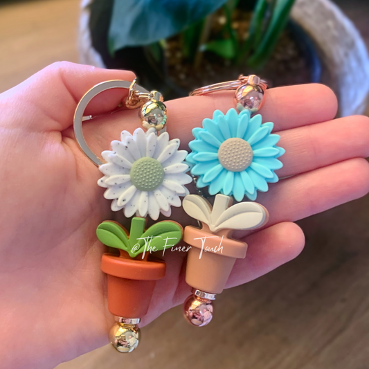 Speckled flower Pot Plant - key chain